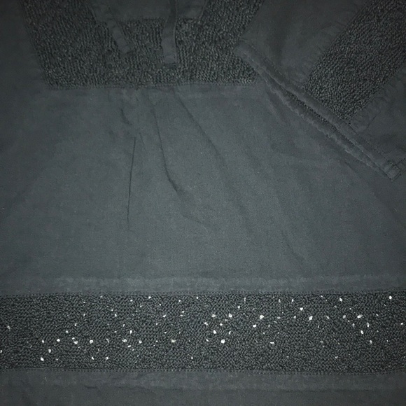 Prana Sofie Black Boho Crochet Peasant Top Large - Picture 7 of 8